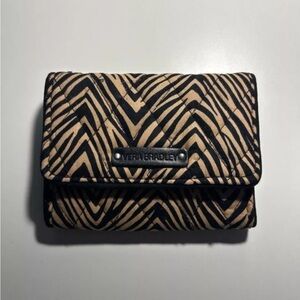 Vera Bradley - Petite Trifold Wallet - Zebra - Orange/Black Women’s Animal Print